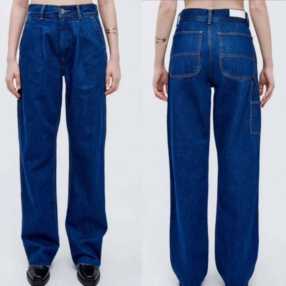 RE/DONE Utility Loose Oversized Jeans In True Rinse Size 25 Waist 30